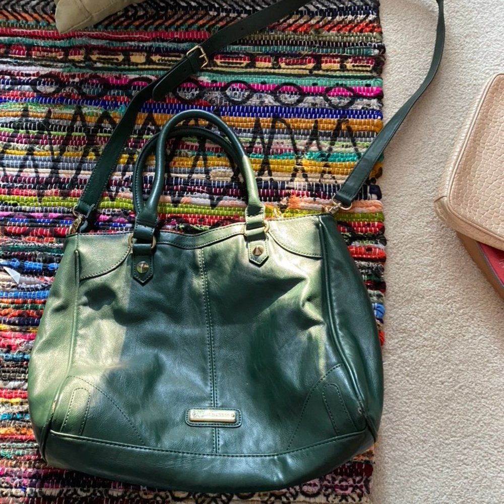 steve madden green crossbody/tote handbag